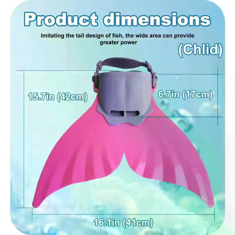 Swim Fins - Meerjungfrauen-Silikonflossen für Schwimmtraining & Strand, Weicher