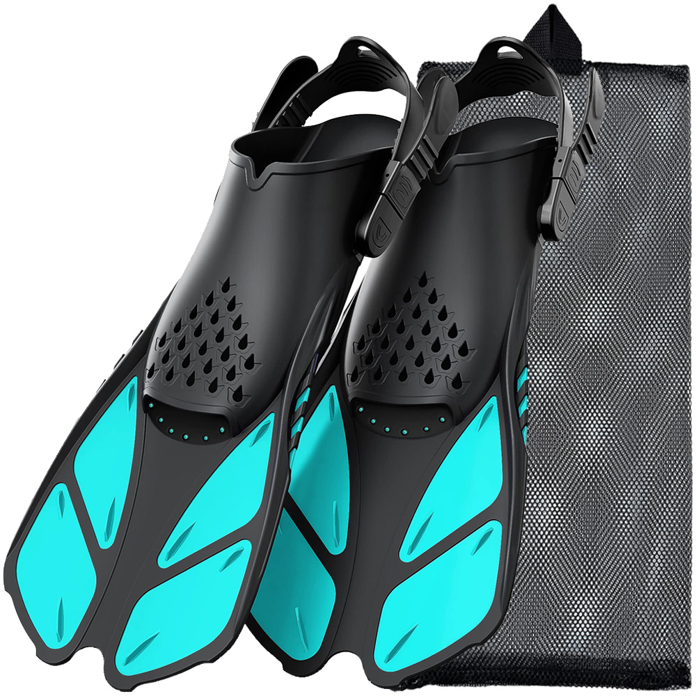 Swim Fins - Schnorchelflossen, Schwimmflossen, verstellbare Schnallen, kurze Silikon-Tauchschuhe,