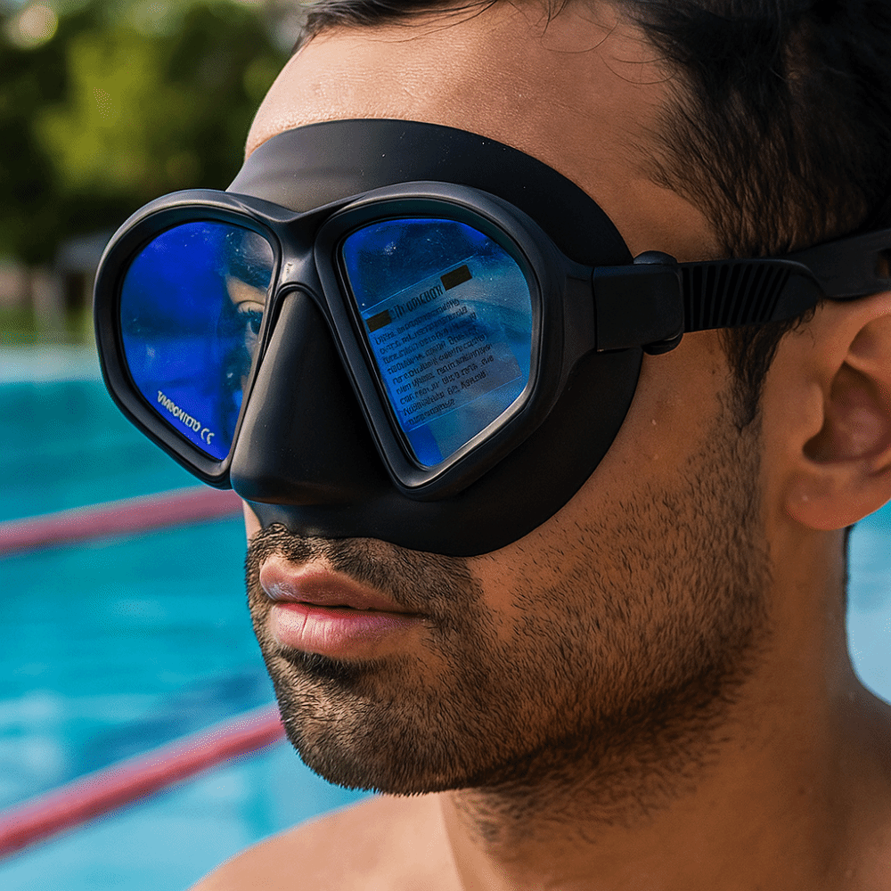 Snorkel Set - Gehärtete Glas-Freitauchmaske Faltbarer Schnorchel J-Typ Tauchmaske