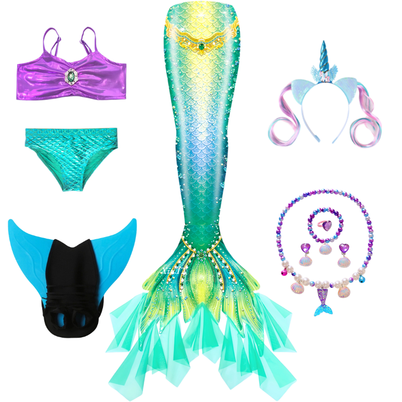 Swim Fins - Meerjungfrauenkostüm für Mädchen, Meerjungfrauenschwanz zum Schwimmen,
