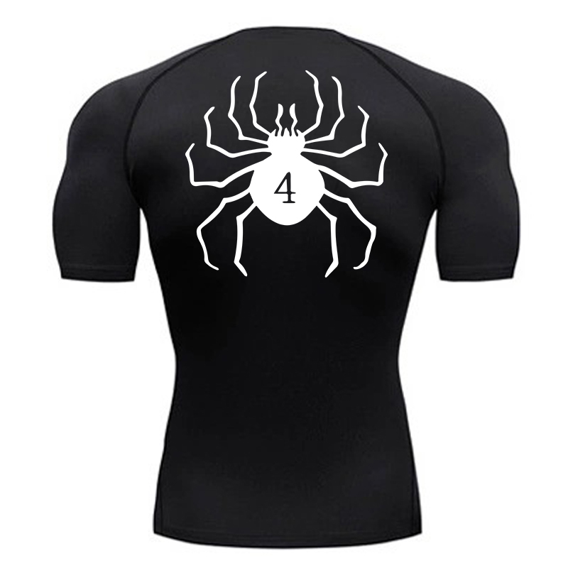 Rash Guard - Kompressionsshirts mit Spinnen-Aufdruck für Herren, sportlich,