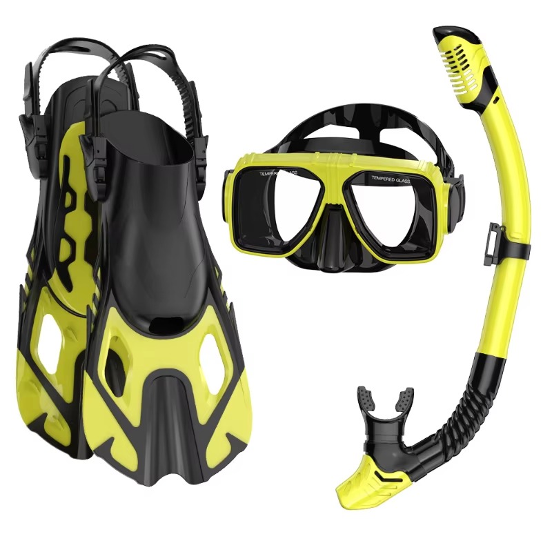 Snorkel Set - Professionelles 3-teiliges Schnorchel-Tauchset Silikonmaske Schnorchelrohr &