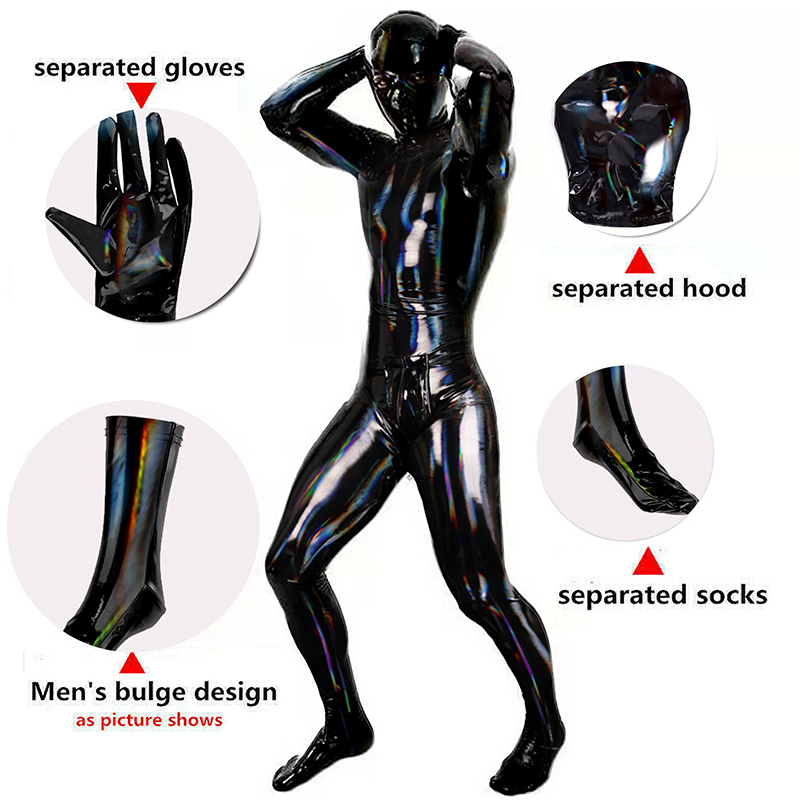 Wetsuit Men - Herren Sexy PVC Leder Catsuit Latex
