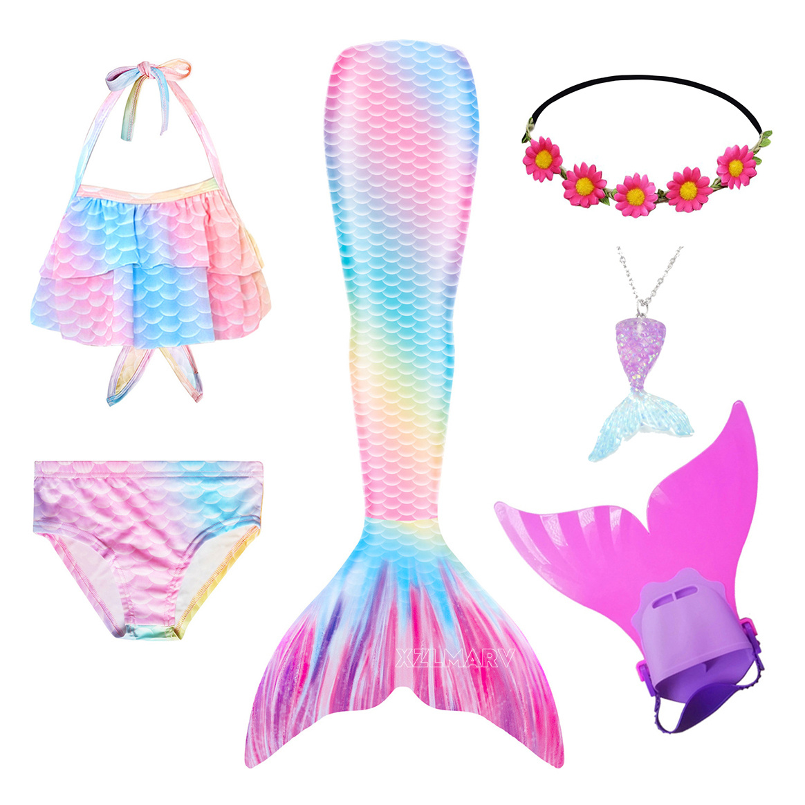 6 Teile/satz Ariel Mädchen Sch – Flippers Swimming Bewertung und Preis