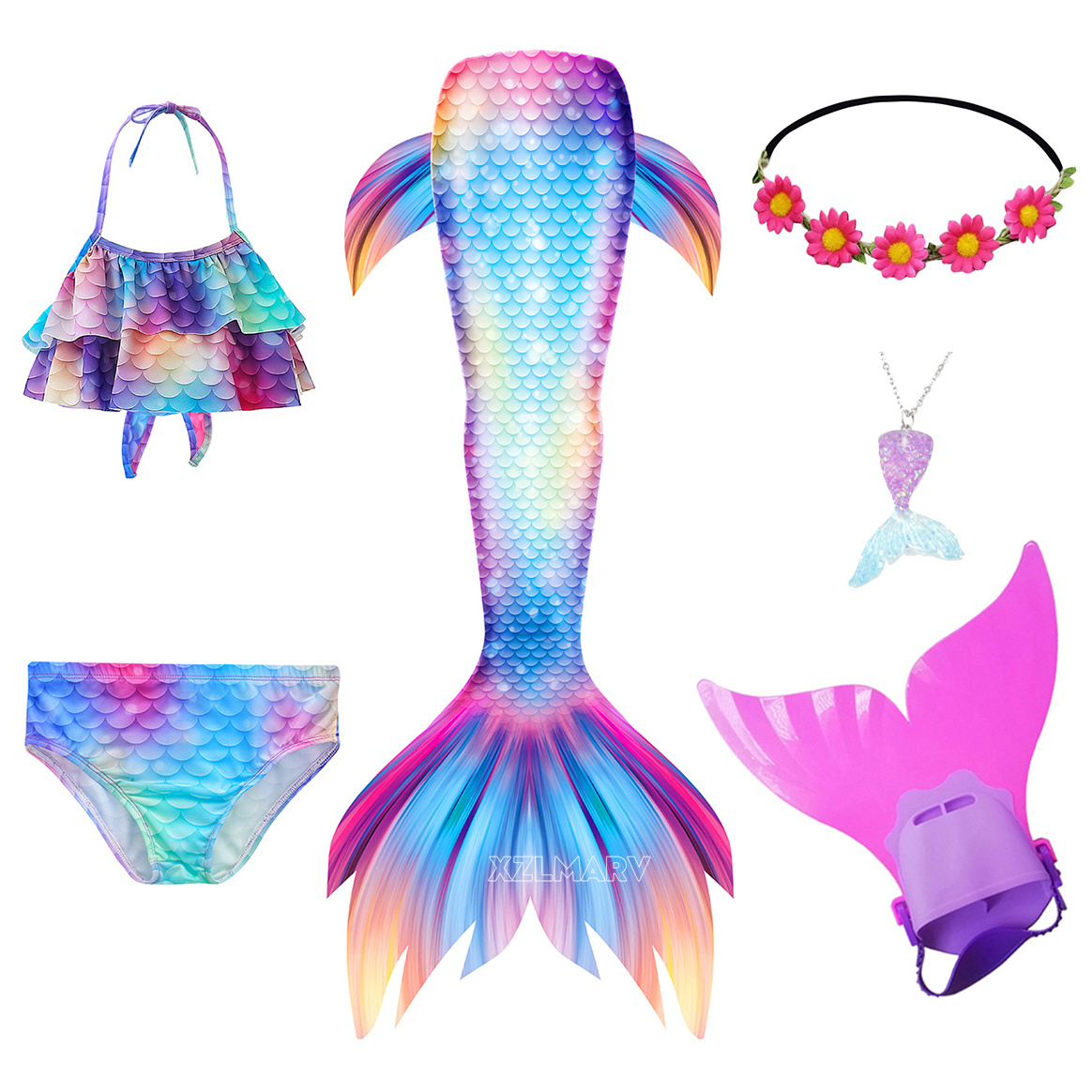 6 Teile/satz Ariel Mädchen Sch – Flippers Swimming Bewertung und Preis