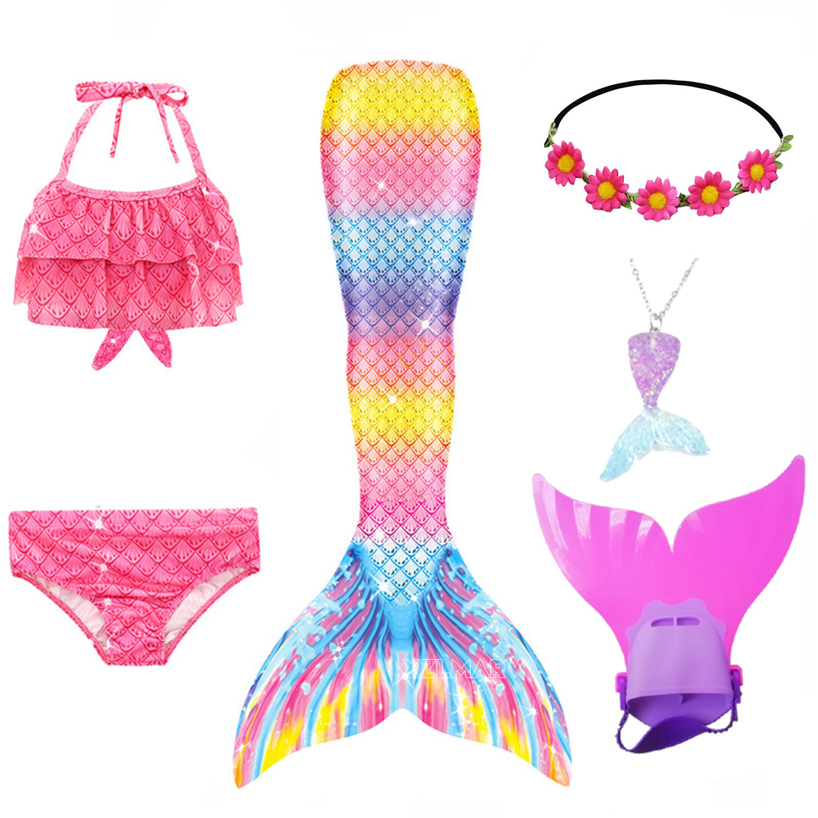 6 Teile/satz Ariel Mädchen Sch – Flippers Swimming Bewertung und Preis